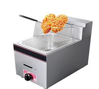 Commercial deep fryer Gas, Semi-Professional, 10L Single Fat Tank, Adjustable Firepower, Stainless Steel Lpg, Easy Clean