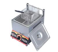 Commercial deep fryer Gas, Stainless Steel Countertop Propane Lpg Double Slot Desktop - 10L/20L Professional French Fries For Kitchen Restaurant With Basket