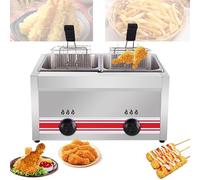 Commercial Deep Fryer Gas Stainless Steel Countertop With Baskets Independent Fire For Cooking French Fries Home Kitchen Restaurant Use