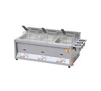 Commercial deep fryer Large Propane Gas With Double Basket And Lid - For Chicken And Fries, Outdoor Lpg Gas, Stainless Steel, Large Capacity