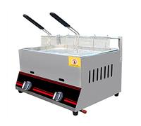 Commercial deep fryer Professional Gas, 6L/12L Gas Tank Stainless Steel Chicken Chip With Basket Shovel For Restaurant Home Kitchen (Large + Basket × 2)