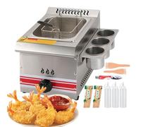Commercial deep fryer Professional Gas, Restaurant Countertop, Removable And Washable Single Cylinder/Double Cylinder Gas, For Restaurants, Supermarkets, Snack Bars,10L