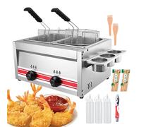 Commercial deep fryer Professional Gas, Restaurant Countertop, Removable And Washable Single Cylinder/Double Cylinder Gas, For Restaurants, Supermarkets, Snack Bars,20L
