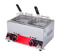 Commercial deep fryer Professional Gas, Stainless Steel Lpg, Adjustable Firepower, 22L Large Capacity Double, With Baskets And Lid, Easy To Clean (Lpg)
