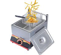 Commercial deep fryer Professional Gas, With Removable Baskets And Lid, Adjustable Firepower, Thick Stainless Steel Multi-Function Gas, For Chips Donuts Fish