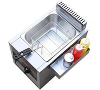 Commercial Deep Fryer - Professional Stainless Steel Gas Fryer with Basket and Lid for Restaurant and Home Cooking