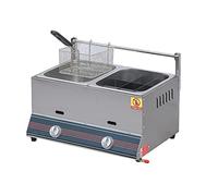 Commercial deep fryer Propane Double Tank Stainless Steel For Fast Food Restaurant, Outdoor Use - Countertop Lpg Gas With Basket And Lid