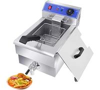 Commercial deep fryer Stainless Steel, Electric Fat 3000W 10L Easy Clean For Food Cooking & French Fries Home Restaurant Chicken Chip Fry/15074 (Size : 10L)