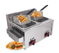Commercial deep fryer Stainless Steel Lpg,10 * 2L Large Capacity Gas,For Home And Use,For Fried Chicken,French Fries,Wings