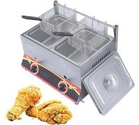 Commercial deep fryer Stainless Steel Lpg/Gas, 11L/22L Large Capacity Professional Gas - Compact Design With Removable Baskets And Lid, Adjustable Firepower For Easy Clean-Up