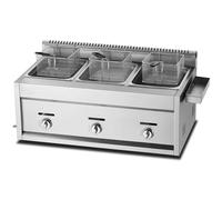 Commercial deep fryer stainless steel LPG gas countertop with baskets and lids, adjustable firepower, easy clean for French fries, restaurant and home use