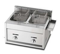 Commercial deep fryer stainless steel LPG gas countertop with baskets and lids, adjustable firepower, easy clean for French fries, restaurant and home use