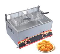 Commercial deep fryer Stainless Steel Lpg/Gas, Professional, Adjustable Firepower And Temperature Control, Multifunctional Countertop With Frying Basket