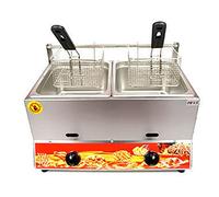 Commercial Deep Fryer with Basket and Lid - Professional Countertop Gas for Home Kitchen, Ideal for Chicken and Chips