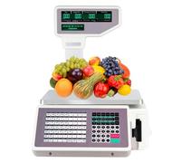 Commercial Digital Label Printing Scale with Receipt Printer, 30Kg Capacity & 10g Precision for Supermarkets, Food Pricing & Barcode Printing