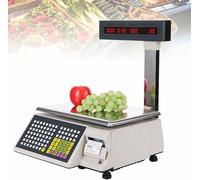 Commercial Digital Price Computing Scale With Double-Sided Display And Thermal Label Printer For Retail, Supermarket, And Food Stores,30kg/10g