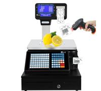 Commercial Digital Price Computing Scale with Label Printing, Double-Sided Display for Fruit and Vegetable Weighing