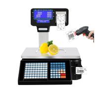 Commercial Digital Price Computing Scale with Label Printing, Double-Sided Display for Fruit and Vegetable Weighing