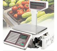 Commercial Digital Scale with Label Printer for Retail and Food Industry,High Precision Barcode Label Printing Scale for Supermarkets,Deli,Butcher Shops,and Farmers Markets 66lbs Capacity