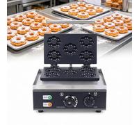 Commercial Donut Machine, 1500w 5 Holes Plum Flower Waffle Iron Waffle Maker Double-sided Electric Doughnut Maker Machine, Non-stick, For Making Breakfast Lunch & Snacks