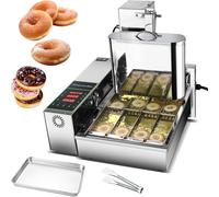 Commercial Donut Maker, Stainless Steel Digital Fryer with Intelligent Control Panel, Adjustable Thickness Mini Donut Machine, 5.5L Hopper for Perfect Frying