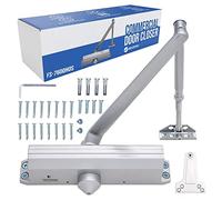 Commercial Door Closer FS-7600 HOS- Adjustable Grade 1 Commercial Standard Automatic Door with Hold-Open Mechanism - ADA Compliant -Silver Finish - Medium Traffic Areas -Fitting Instructions UL Listed