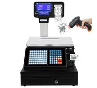 Commercial Double-Sided Display Price Label Printing Scale With Cash Drawer, Digital Price Computing Scale Thermal Printer Electronics Scale Cash