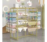 Commercial Double-Sided Garment Rack with Metal Storage for Retail Boutique Apparel Organization