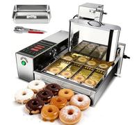 Commercial Doughnut Maker, Fully Automatic Electric Fryer with Intelligent Control Panel, 1800 pcs/h Production Rate, Auto Flip Donut Machine for Bakery Use