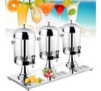 Commercial Drink Dispenser - 24L, 3 Taps, Stainless Steel & Glass Beverage Machine for Hot and Cold Drinks, Ideal for Events and Catering