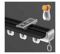 Commercial Drop Ceiling Curtain Track Room Divider - Adjustable 24.5ft Black Slider Rail for Home RVs Showers Gazebos Patios Hospitals - Customizable Lengths 3ft to 20ft