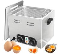Commercial Egg Boiler 2600W, Stainless Steel Egg Cooker with 30-100°C Temperature Control & 1H Timer, Egg Poacher Pan with Mesh Basket for Restaurants