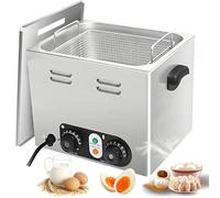 Commercial Egg Boiler 2600W, Stainless Steel Egg Cooker with Mesh Basket, 45 Pcs Large Capacity Electric Poached Egg Maker with Temperature Control & Timer for Restaurant