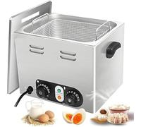 Commercial Egg Boiler with Temperature Control & Timer, Stainless Steel Electric Poached Egg Maker for Perfect Soft-Boiled/Half-Boiled Eggs