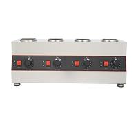 Commercial Electric 4-Hole Sauce Warmer, Stainless Steel Food Warmer Overall Capacity 2.6L, Independently Temperature Controlled(86-185℉)