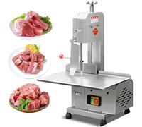 Commercial Electric Bone Sawing Machine 750W High Power Bone Meat Cutting Machine Tabletop Meat Bone Band Saw Satinless Steel Cutting Table Cutting Fish Beef and Fro Zen Meat