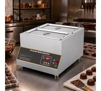 Commercial Electric Chocolate Melting Machine, 12KG Large Capacity Chocolate Tempering Pot, 500W Professional Chocolate Melter with Digital Temperature Control 0-185℉ for Baking Candy(2Tanks)