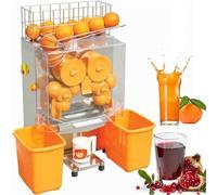 Commercial Electric Citrus Juice Squeezer Machine, Automatic Feeding Juice Extractor, High-Speed Operation with Pull-Out Filter Box and Peel Collecting Buckets
