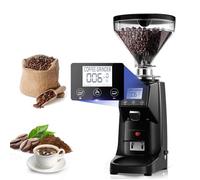 Commercial Electric Coffee Grinder with Customizable Grits, LCD Panel, and Flat Burr Mill for Cafés