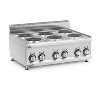 Commercial Electric Cooker 12 kW 6 Plates 90 x 65 cm Pro 650 Series Royal Catering - Electric Range Cookers by Metallic silver