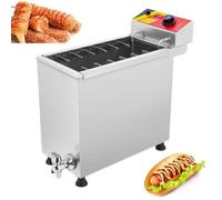 Commercial Electric Corn Dog Fryer Cheese Hot Dog Sticks Maker Machine 25L - Large Capacity 12 Hooks Frying Machine for Restaurant, Store, Home