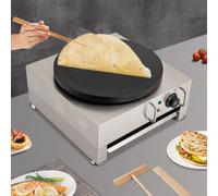Commercial Electric Crepe Maker, 2800W Round Non-Stick Large Pancake Griddle Machine Thermostatic Control
