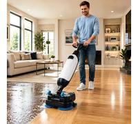 Commercial Electric Floor Scrubber, 17 Inch Cordless Spin Scrubber for Concrete, Tile, Wood Floors, Professional Floor Polisher Machine with Brushes