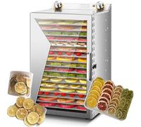 Commercial Electric Food Dehydrator - 12-Layer Stainless Steel Freeze Dryer with 12H Timer & 30-90℃ Temperature Control for Jerky, Fruits, Veggies & Dog Treats