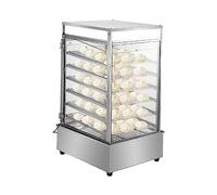 Commercial Electric Food Warmer Cabinet, Stainless Steel Countertop Bun Steamer with Temperature Control for Restaurants and Cafes