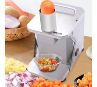 Commercial Electric Fruit Dicer, 200W Stainless Steel Vegetable Chopper with 8/10/12mm Slicing Tray, Automatic Potato Processor for Restaurants and Hotels