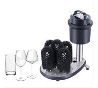 Commercial Electric Glass Washer with Suction Base | 5 Brushes & 360° Rotation | Overheat Protection for Bar Glass Cleaning
