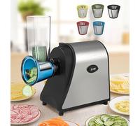 Commercial Electric Grater, Food Processor, 1000W Professional Vegetable Cutter, 5 Interchangeable Stainless Steel Blades, Easy To Operate, for Shredding and Grating Hard Cheese, Chocolate, Nuts