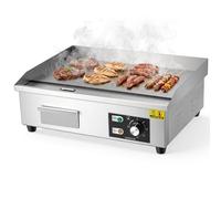 Commercial Electric Griddle 3000W, 21" Large Flat Top Teppanyaki Grill, Non-stick Surface Stainless Steel Countertop Griddle with Removable Oil Tray, Adjustable Temperature 50-300℃ for Home Restaurant