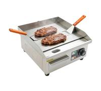 Commercial Electric Griddle 36cm Stainless Steel Flat Top Griddle, 2000W | Teppanyaki Grill Temperature Control 50°C-300°C,Stainless Steel Hot Plate, include Spatula & Brush for Catering BBQ Steak